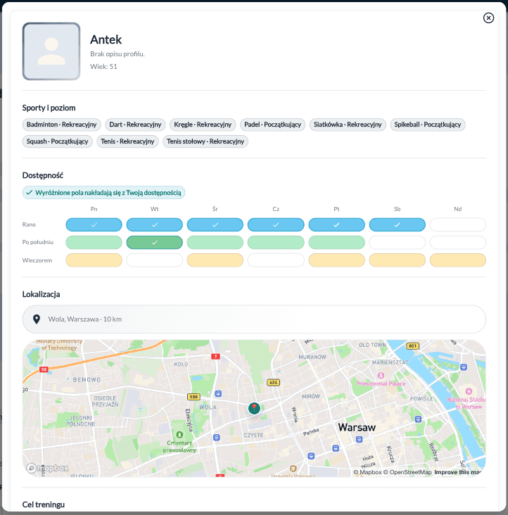 Profil i dostępność
